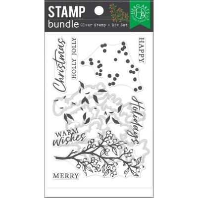 Hero Arts Stamp & Die Combo - Color Layering Holly Branch